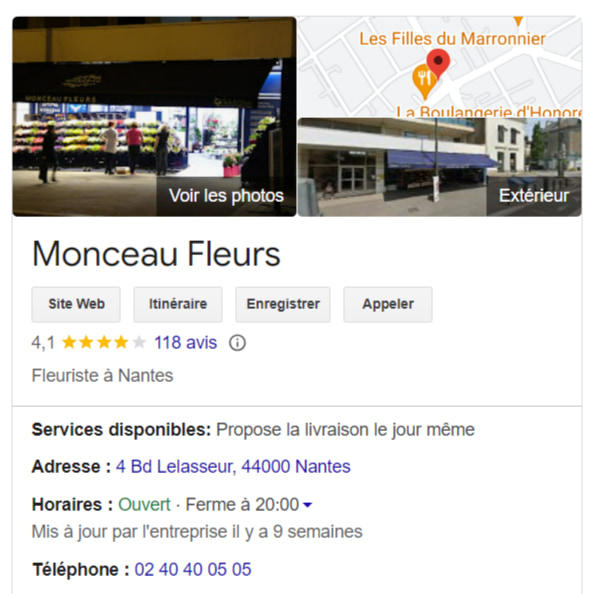 Fiche GMB Monceau Fleurs